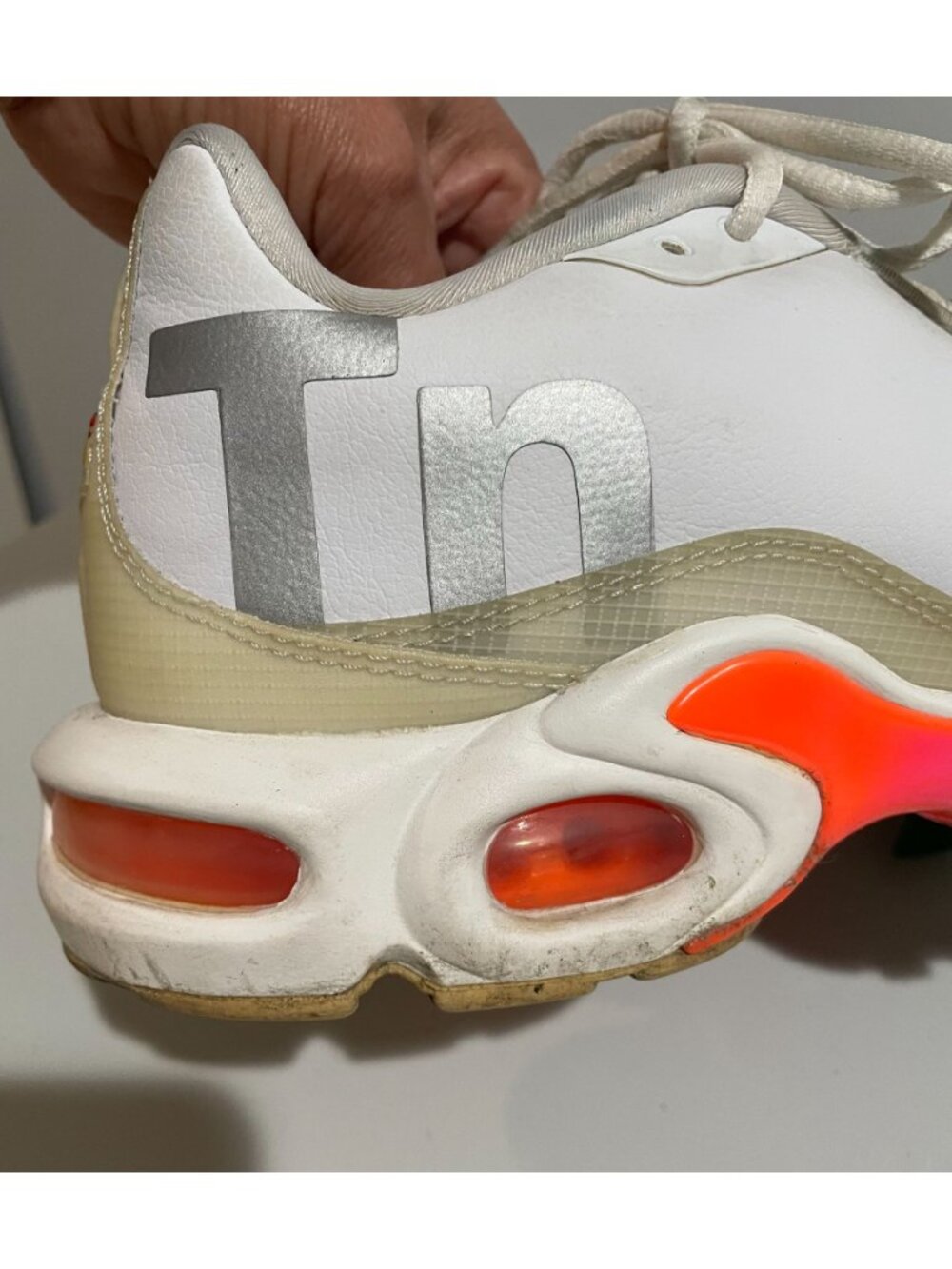 Nike Air Max Plus Tn Running Shoes White/Orange US 10 Mens Sneakers AQ1088-100 - Picture 9 of 14